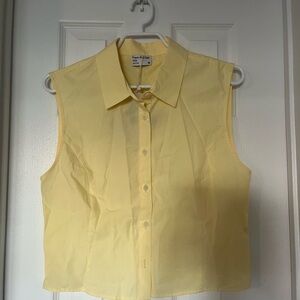 NWT Frank and Oak ☀️ Yellow Sleeveless Button-Up Top